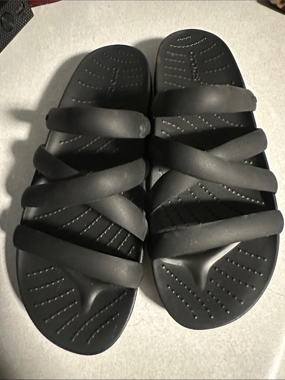 CROCS Black Women's Multi-Strap Slide Sandals